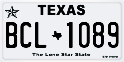 TX license plate BCL1089