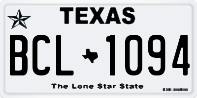 TX license plate BCL1094