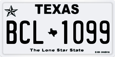 TX license plate BCL1099