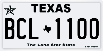 TX license plate BCL1100