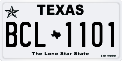 TX license plate BCL1101