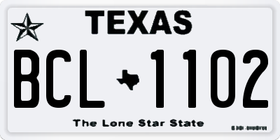 TX license plate BCL1102