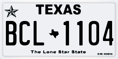 TX license plate BCL1104