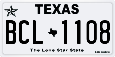 TX license plate BCL1108