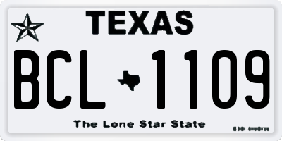 TX license plate BCL1109