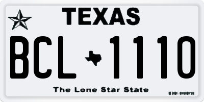 TX license plate BCL1110