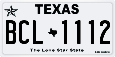 TX license plate BCL1112