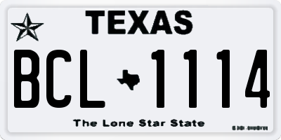 TX license plate BCL1114