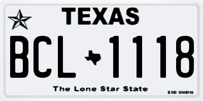 TX license plate BCL1118
