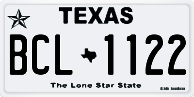 TX license plate BCL1122