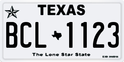 TX license plate BCL1123