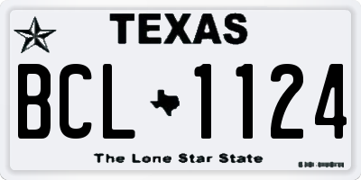 TX license plate BCL1124