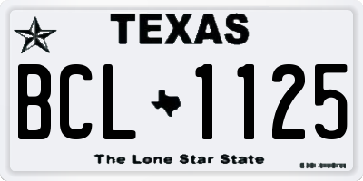 TX license plate BCL1125