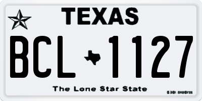 TX license plate BCL1127