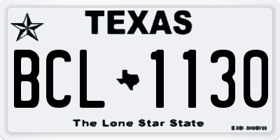 TX license plate BCL1130