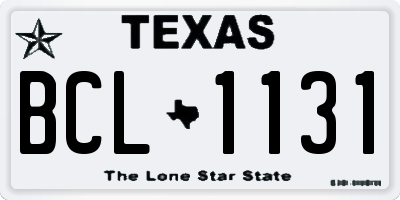 TX license plate BCL1131