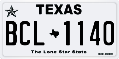 TX license plate BCL1140