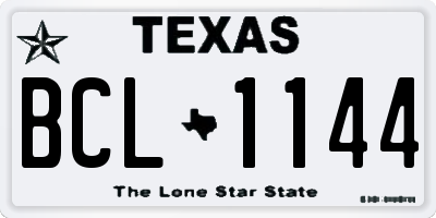 TX license plate BCL1144