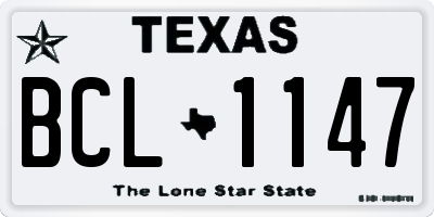 TX license plate BCL1147