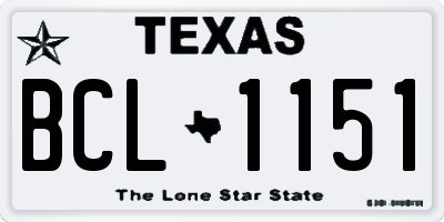 TX license plate BCL1151