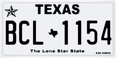 TX license plate BCL1154