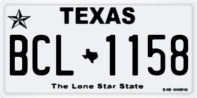 TX license plate BCL1158