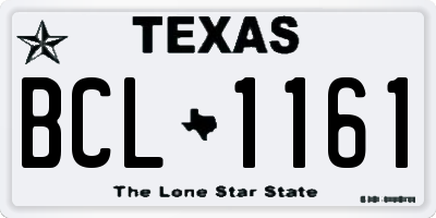 TX license plate BCL1161