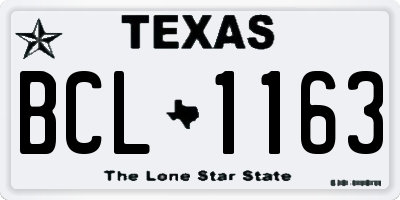 TX license plate BCL1163