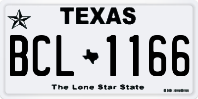 TX license plate BCL1166