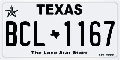TX license plate BCL1167