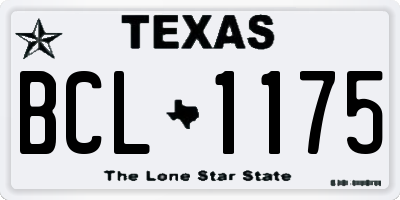 TX license plate BCL1175