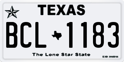 TX license plate BCL1183