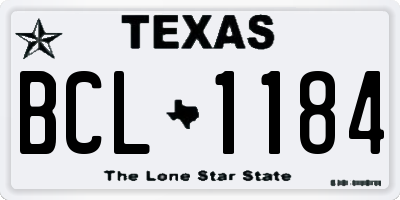TX license plate BCL1184