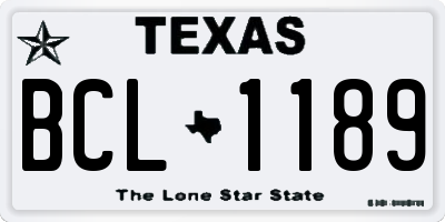 TX license plate BCL1189