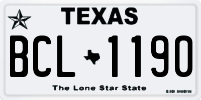 TX license plate BCL1190