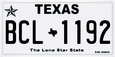 TX license plate BCL1192