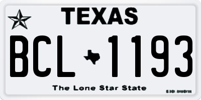 TX license plate BCL1193