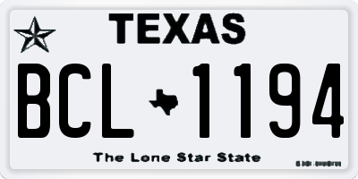 TX license plate BCL1194