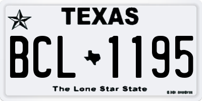 TX license plate BCL1195