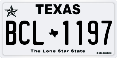 TX license plate BCL1197