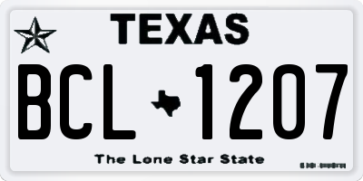 TX license plate BCL1207