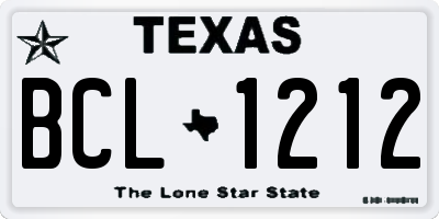 TX license plate BCL1212