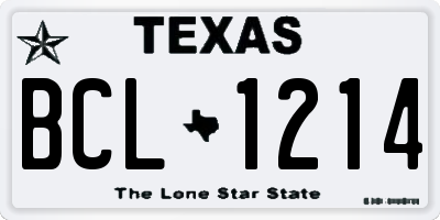 TX license plate BCL1214