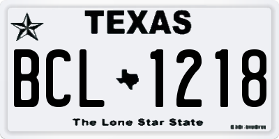 TX license plate BCL1218
