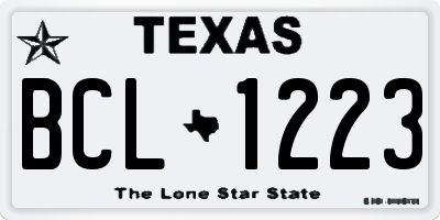 TX license plate BCL1223