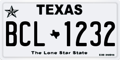 TX license plate BCL1232