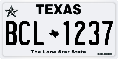 TX license plate BCL1237