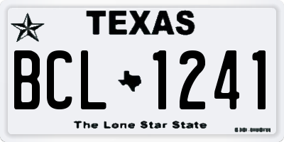 TX license plate BCL1241