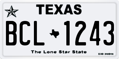 TX license plate BCL1243