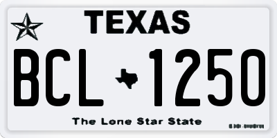 TX license plate BCL1250